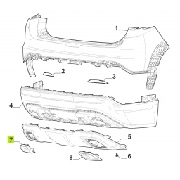 MOLDURA CROMADA IZQ. SPOILER PARAGOLPE TRAS. -ORIGINAL-