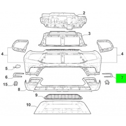 MOLDURA CROMADA IZQ. CONTORNO CAMINERO -ORIGINAL-