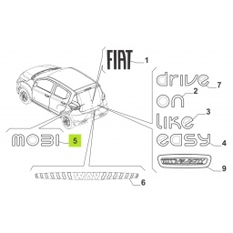 SIGLA MOBI PORTON TRASERO (CROMADA) -ORIGINAL-