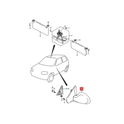 ESPEJO EXT. IZQ. MANUAL SIN CONTROL  -ORIGINAL-